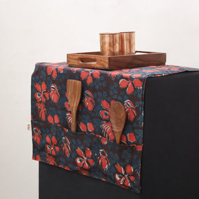 Handmade Fridge Top Cover with 6 Side Utility Pockets 03