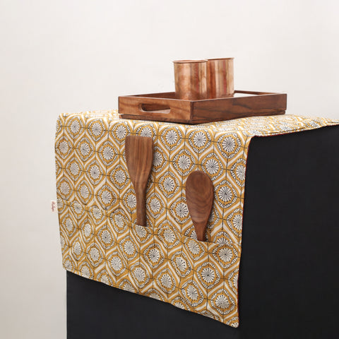Handmade Fridge Top Cover with 6 Side Utility Pockets 05