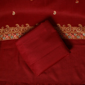3pc Heavy Embroidered Wool Unstitched Dress Material Suit Set 13