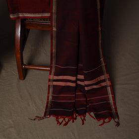 Dharwad Cotton 3pc Plain Unstitched Dress Material Suit Set with Woven Border 02