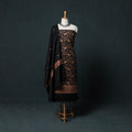 3pc Heavy Embroidered Wool Unstitched Dress Material Suit Set 14