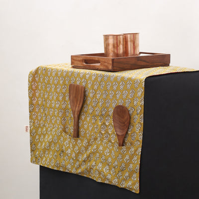 Handmade Fridge Top Cover with 6 Side Utility Pockets 07
