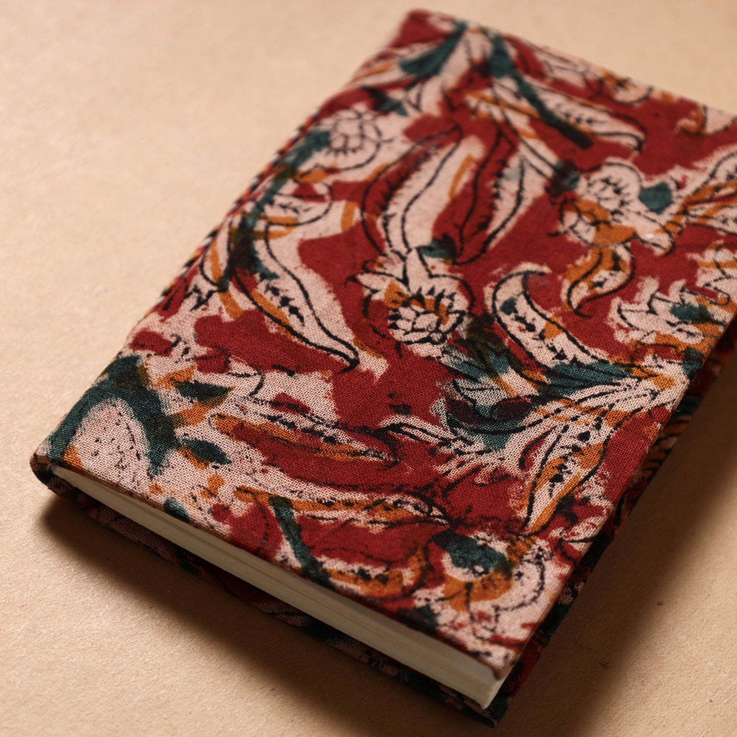 Kalamkari Fabric Cover Handmade Paper Notebook (5 x 3 in) Small