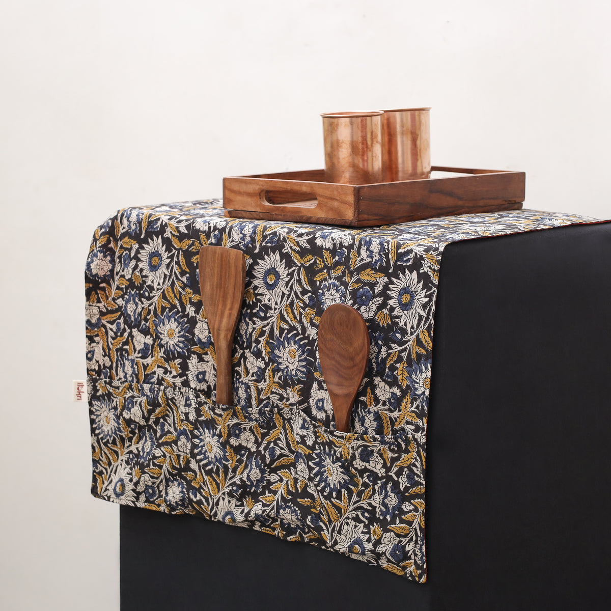 Handmade Fridge Top Cover with 6 Side Utility Pockets 08
