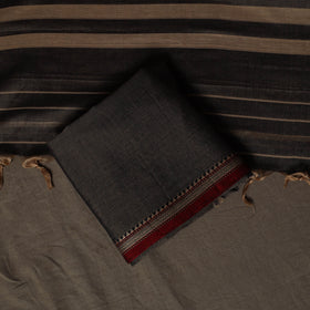 Dharwad Cotton 3pc Plain Unstitched Dress Material Suit Set with Woven Border 03