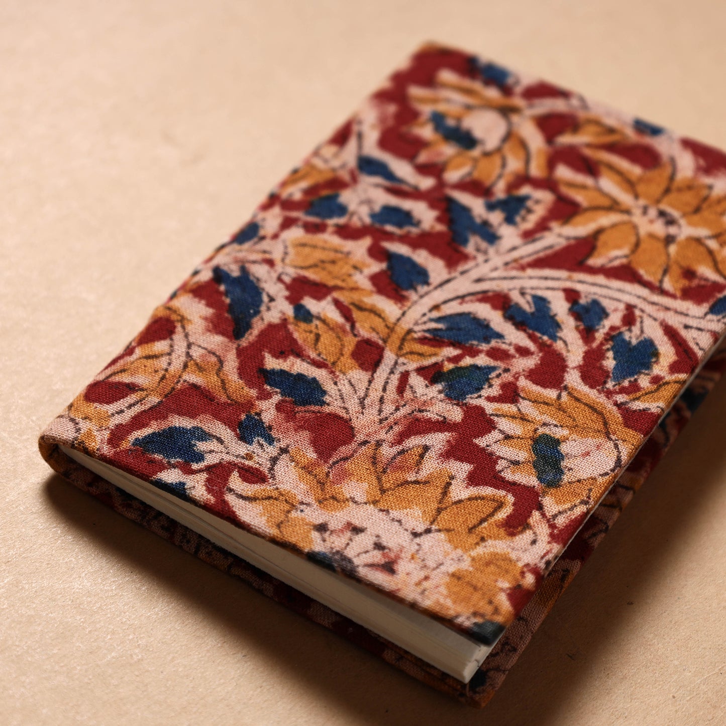 Kalamkari Fabric Cover Handmade Paper Notebook (5 x 3 in)