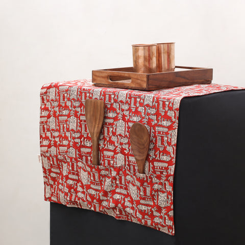 Handmade Fridge Top Cover with 6 Side Utility Pockets 09
