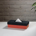 Orange Handcrafted Mashru Silk Fabric Tissue Box 