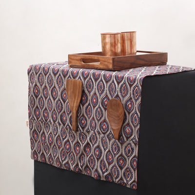 Handmade Fridge Top Cover with 6 Side Utility Pockets 12