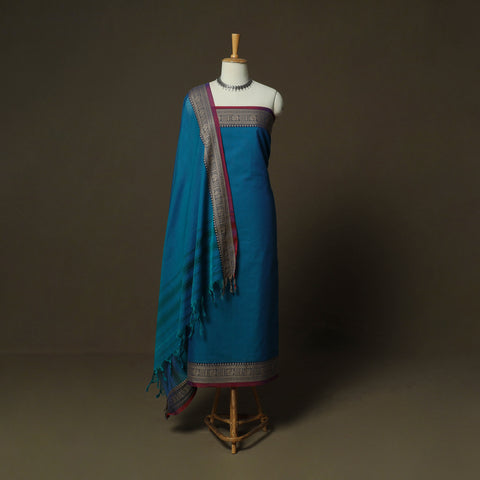 Dharwad Woven Cotton 3pc Unstitched Dress Material Suit Set 09