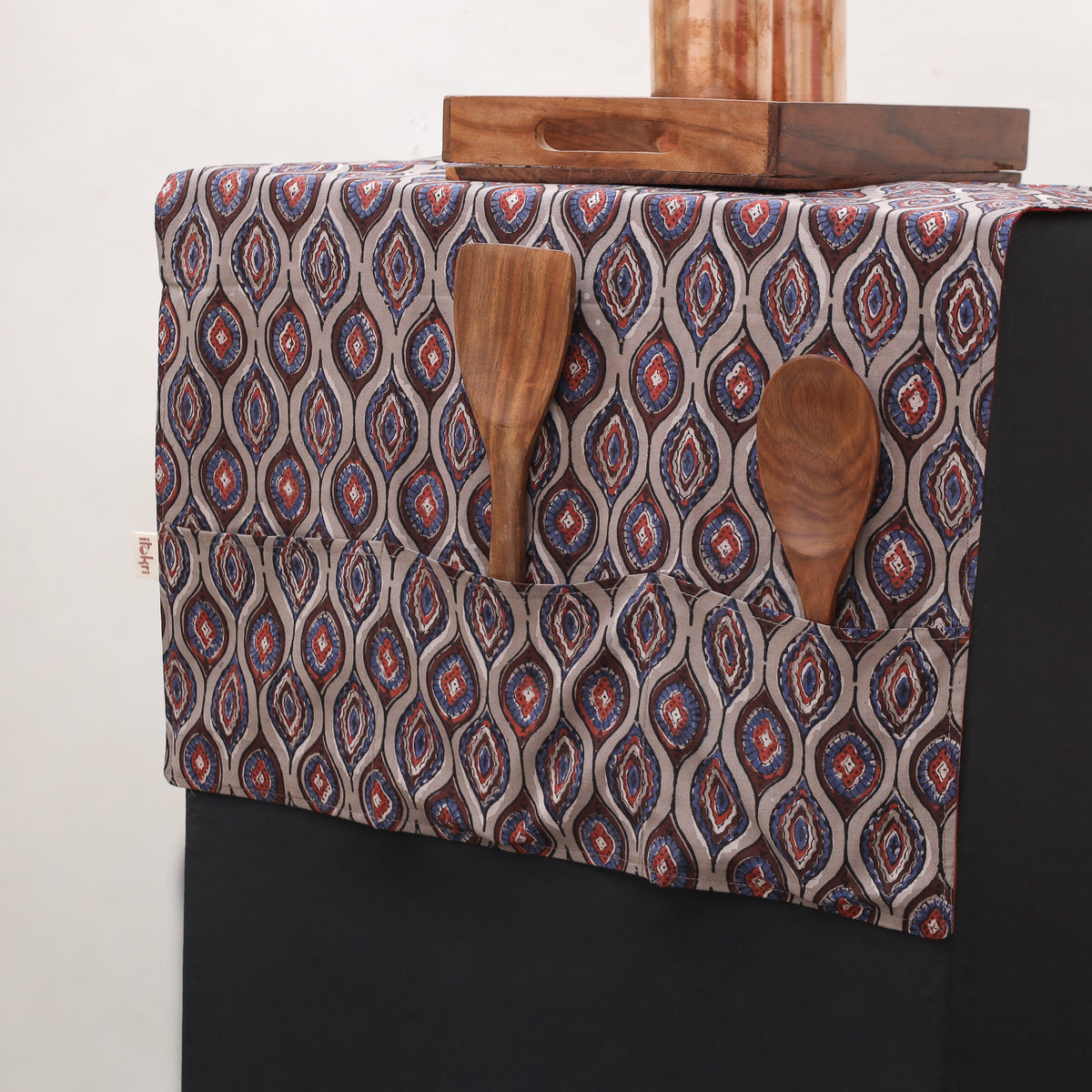 Handmade Fridge Top Cover with 6 Side Utility Pockets 12