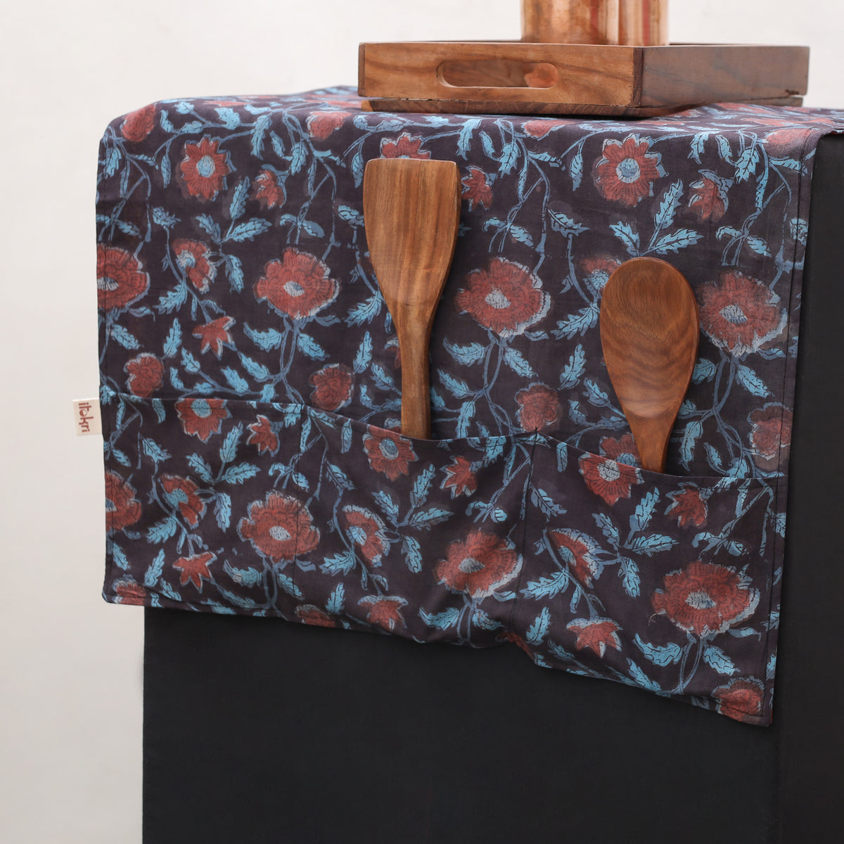 Handmade Fridge Top Cover with 6 Side Utility Pockets 13