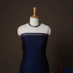 Dharwad Cotton 3pc Plain Unstitched Dress Material Suit Set with Woven Border 06