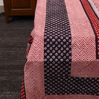 Red - Cotton Bagh Print Double Bedsheet with Pillow Covers 03