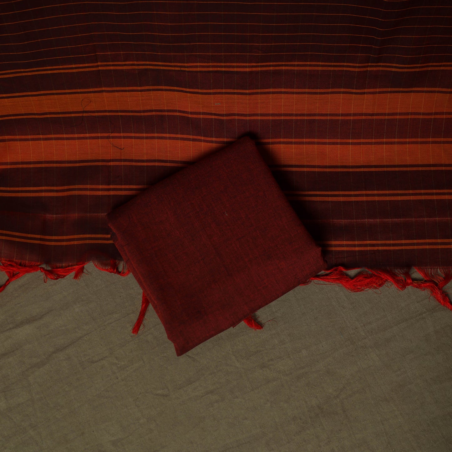 Dharwad Woven Cotton 3pc Unstitched Dress Material Suit Set 10