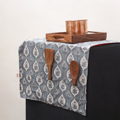 Handmade Fridge Top Cover with 6 Side Utility Pockets 17