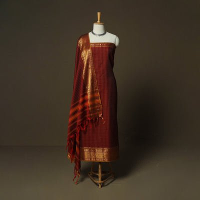 Dharwad Woven Cotton 3pc Unstitched Dress Material Suit Set 10