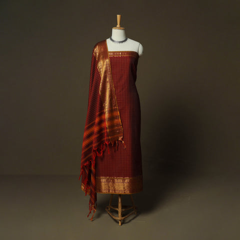 Dharwad Woven Cotton 3pc Unstitched Dress Material Suit Set 10