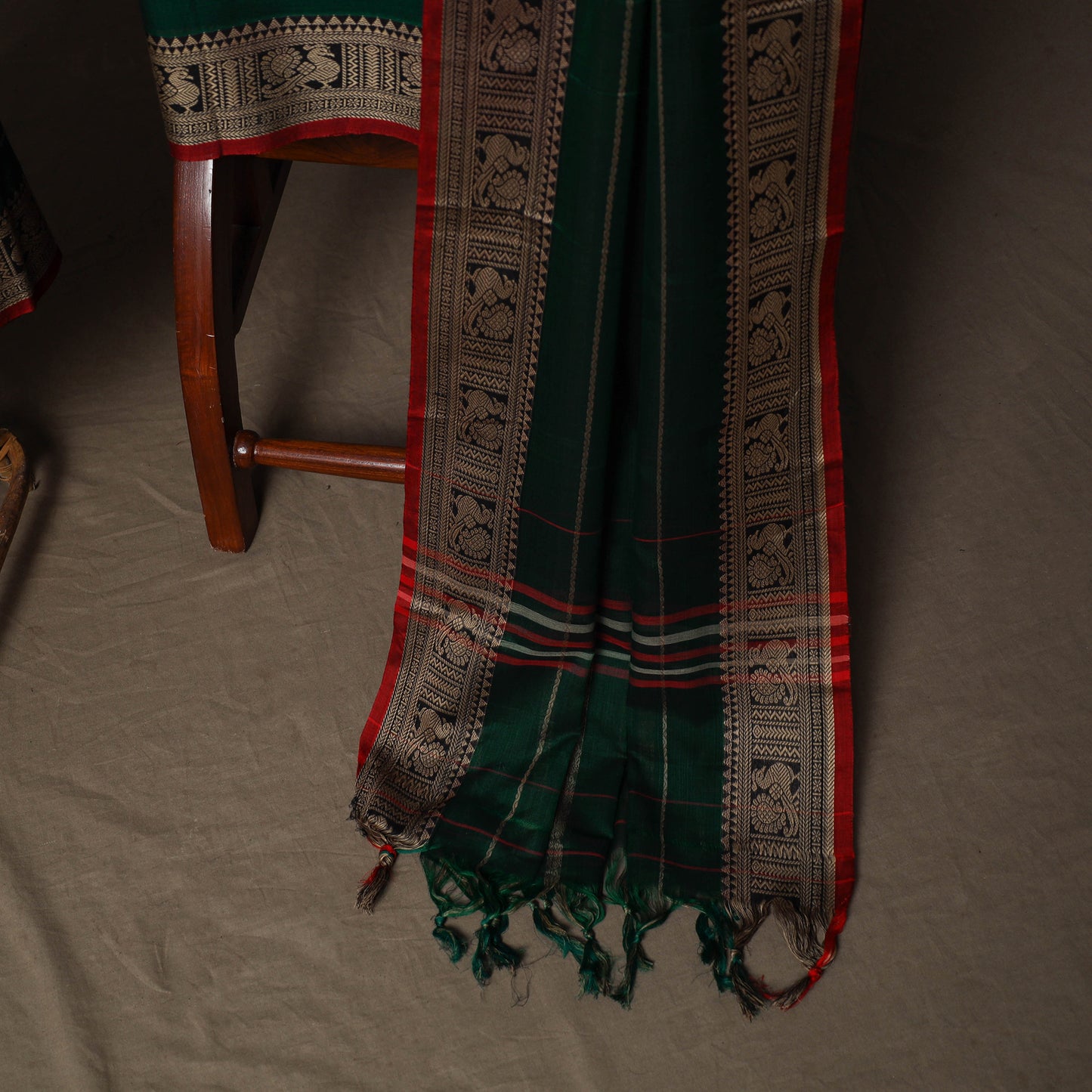 Dharwad Woven Cotton 3pc Plain Unstitched Dress Material Suit Set with Border 07
