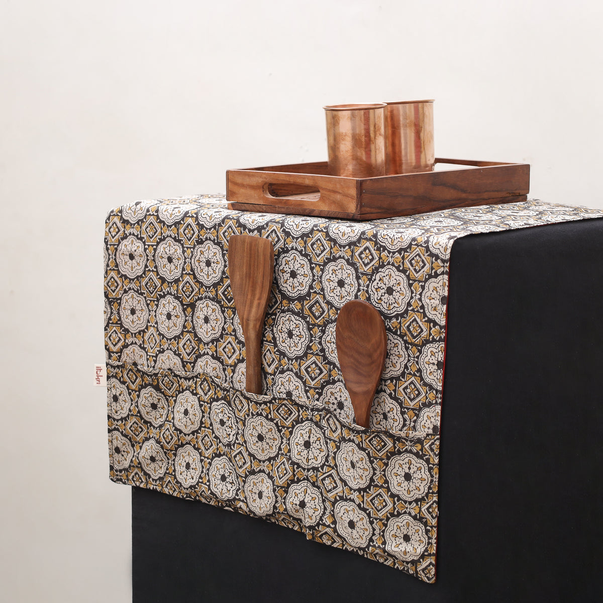 Handmade Fridge Top Cover with 6 Side Utility Pockets 18