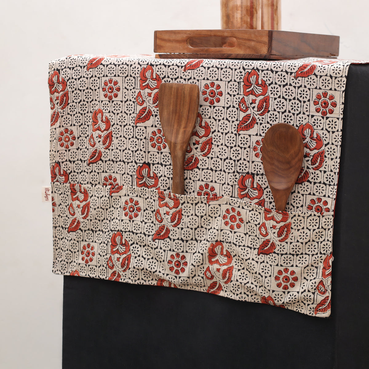 Handmade Fridge Top Cover with 6 Side Utility Pockets 19