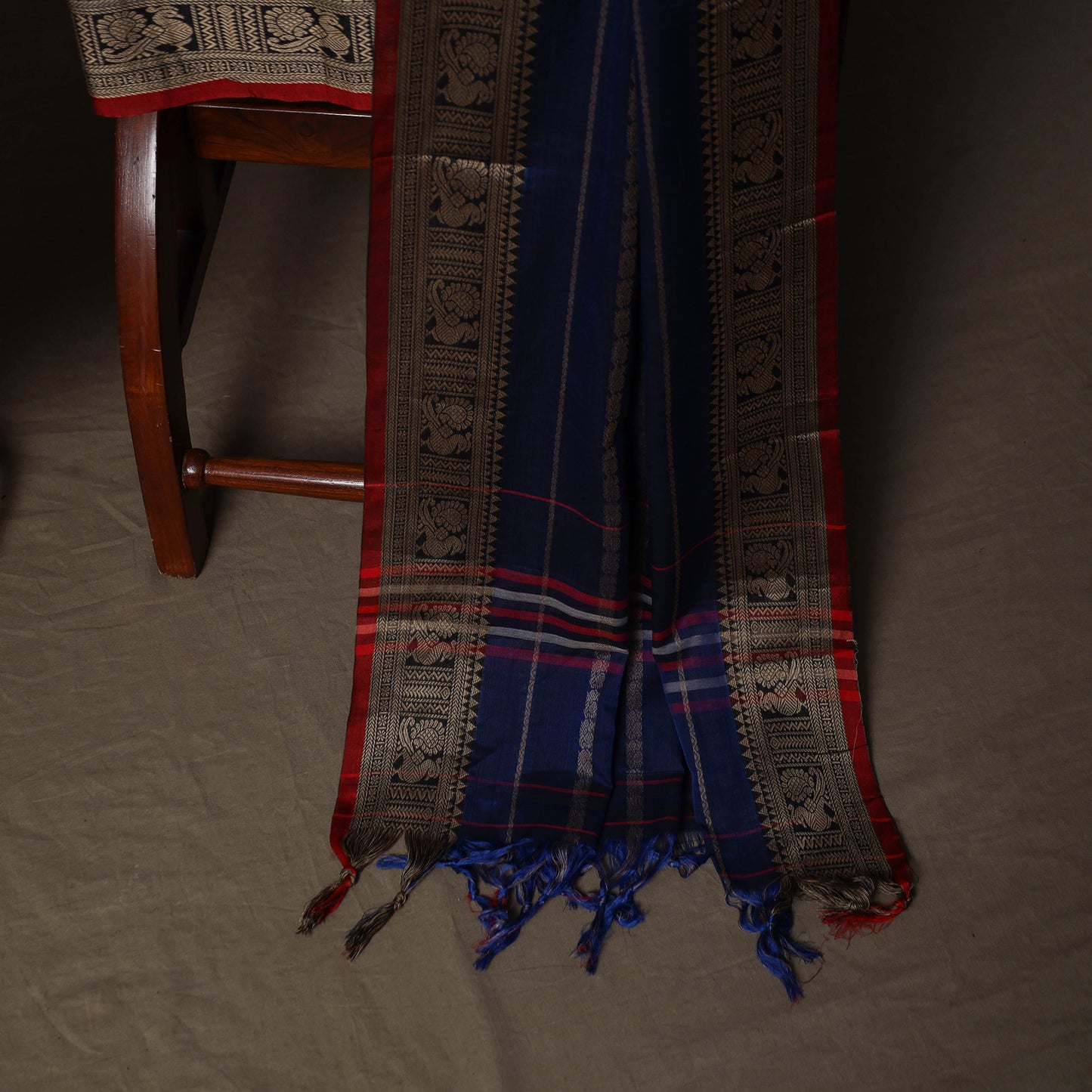 Dharwad Woven Cotton 3pc Plain Unstitched Dress Material Suit Set with Border 08