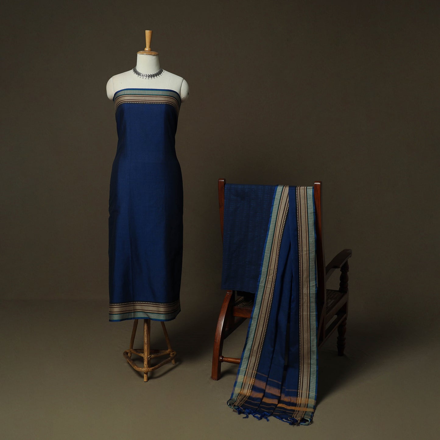 Dharwad Woven Cotton 3pc Unstitched Dress Material Suit Set 11