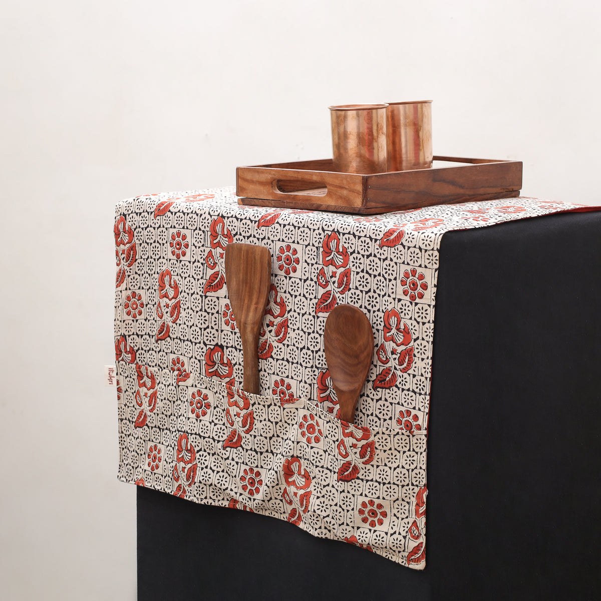 Handmade Fridge Top Cover with 6 Side Utility Pockets 19