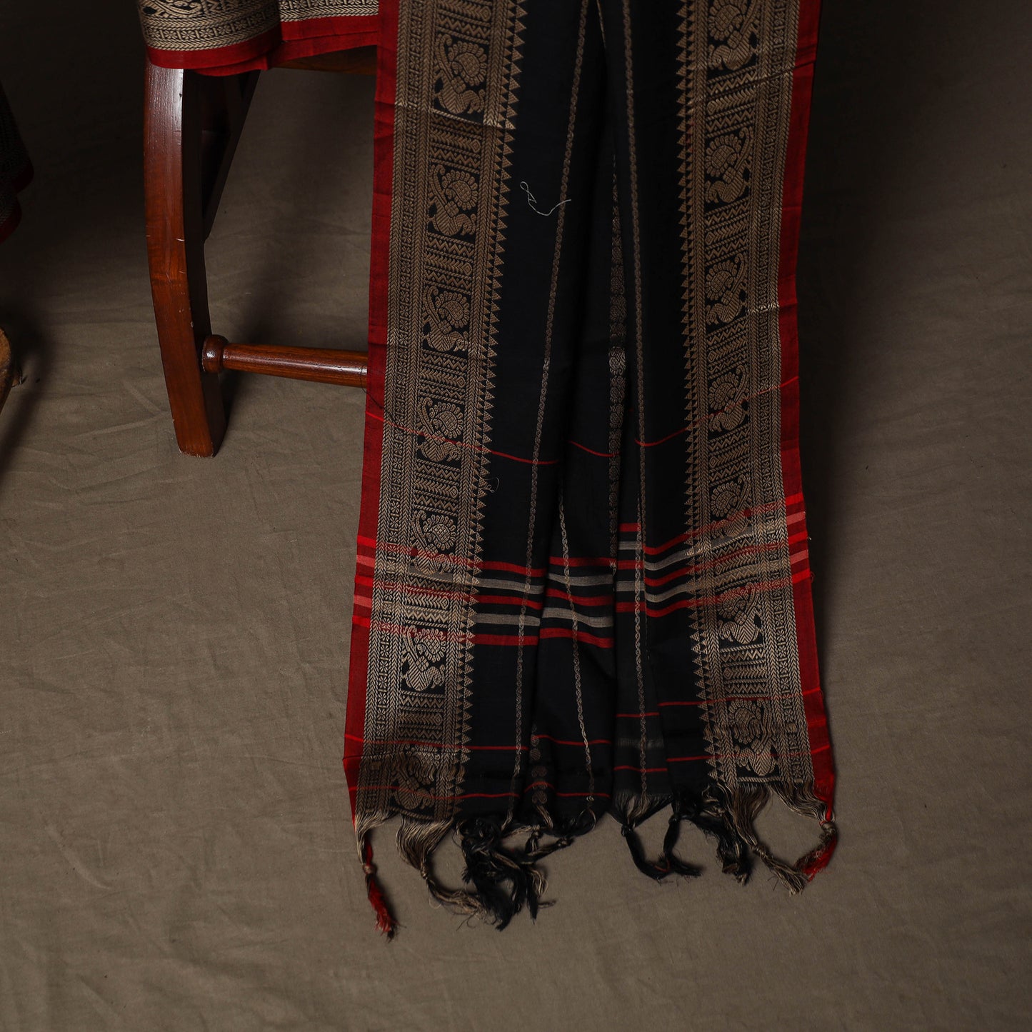 Dharwad Woven Cotton 3pc Plain Unstitched Dress Material Suit Set with Border 09