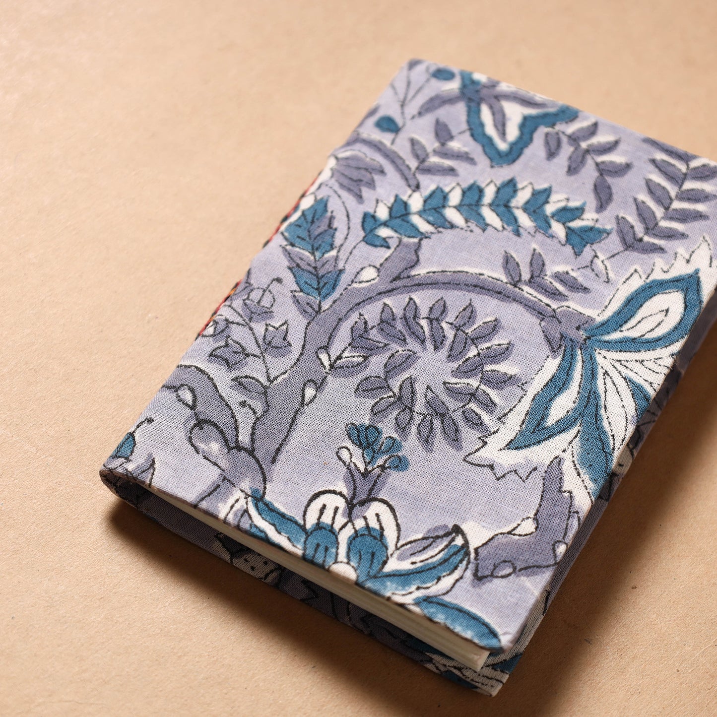 Sanganeri Fabric Cover Handmade Paper Notebook (5 x 3 in)