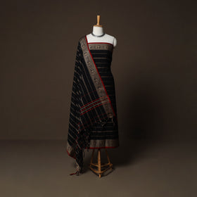 Dharwad Woven Cotton 3pc Plain Unstitched Dress Material Suit Set with Border 09