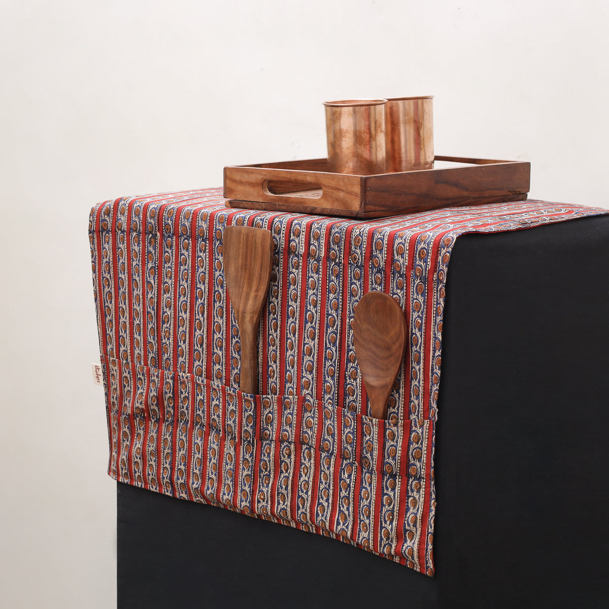 Handmade Fridge Top Cover with 6 Side Utility Pockets 22