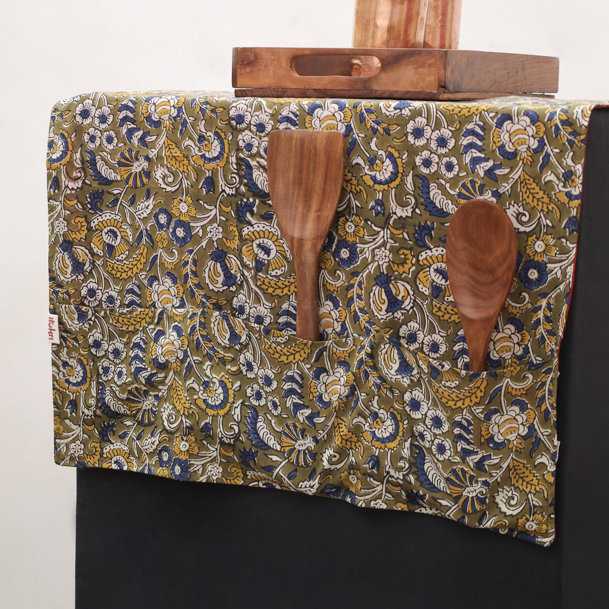 Handmade Fridge Top Cover with 6 Side Utility Pockets 24