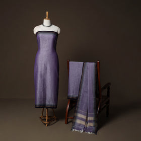 Dharwad Cotton 3pc Plain Unstitched Dress Material Suit Set with Woven Border 11