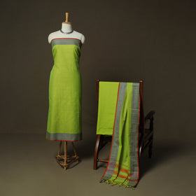 Dharwad Woven Cotton 3pc Unstitched Dress Material Suit Set 14