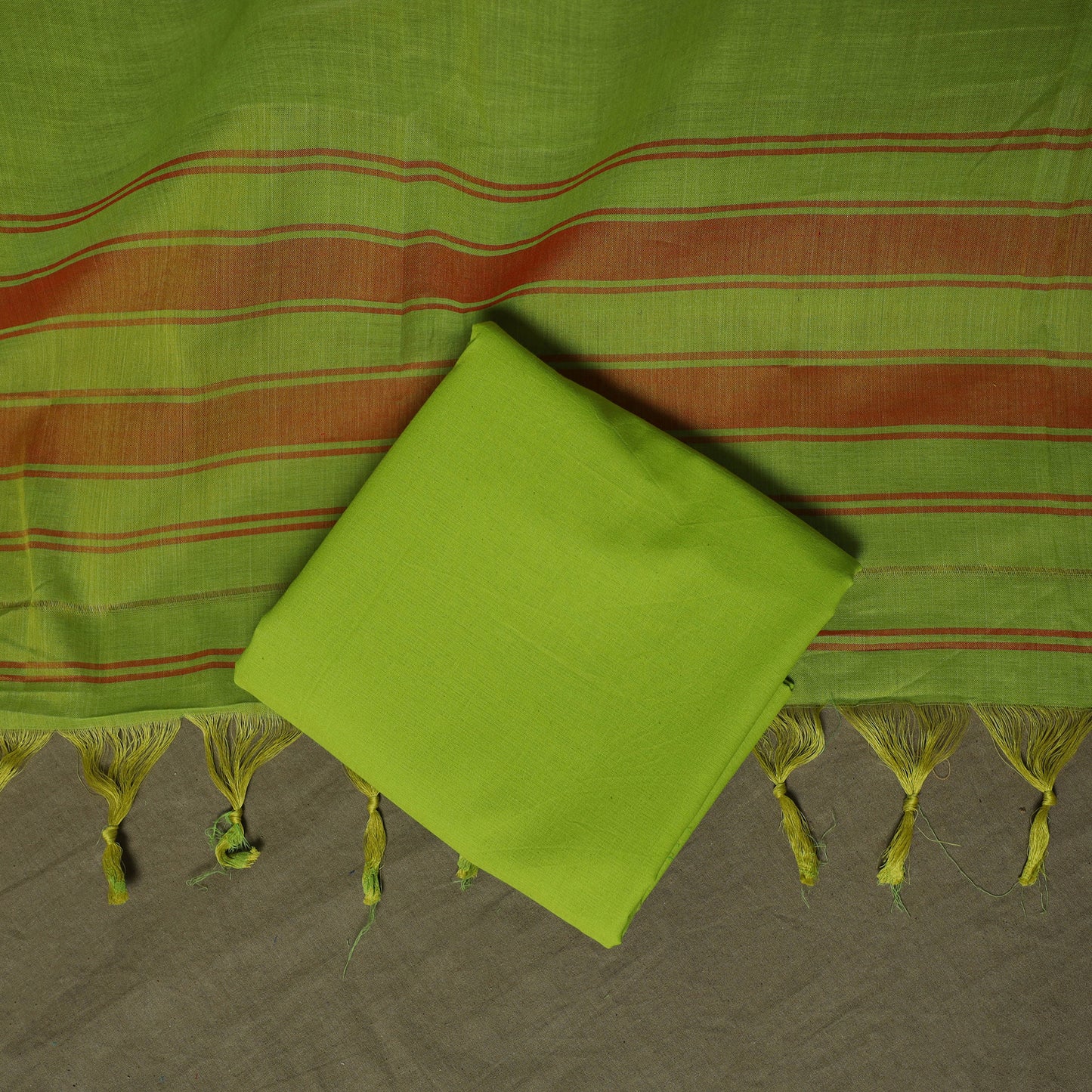 Dharwad Woven Cotton 3pc Unstitched Dress Material Suit Set 14