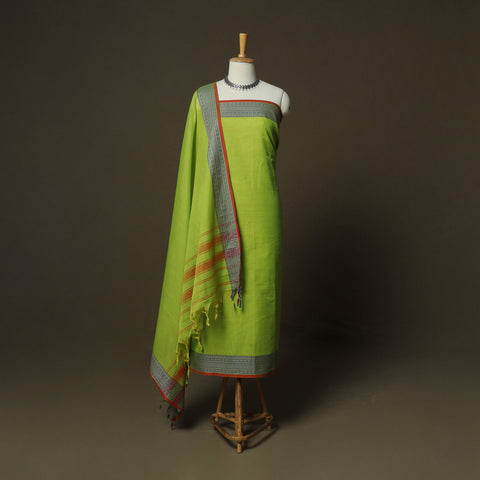 Dharwad Woven Cotton 3pc Unstitched Dress Material Suit Set 14