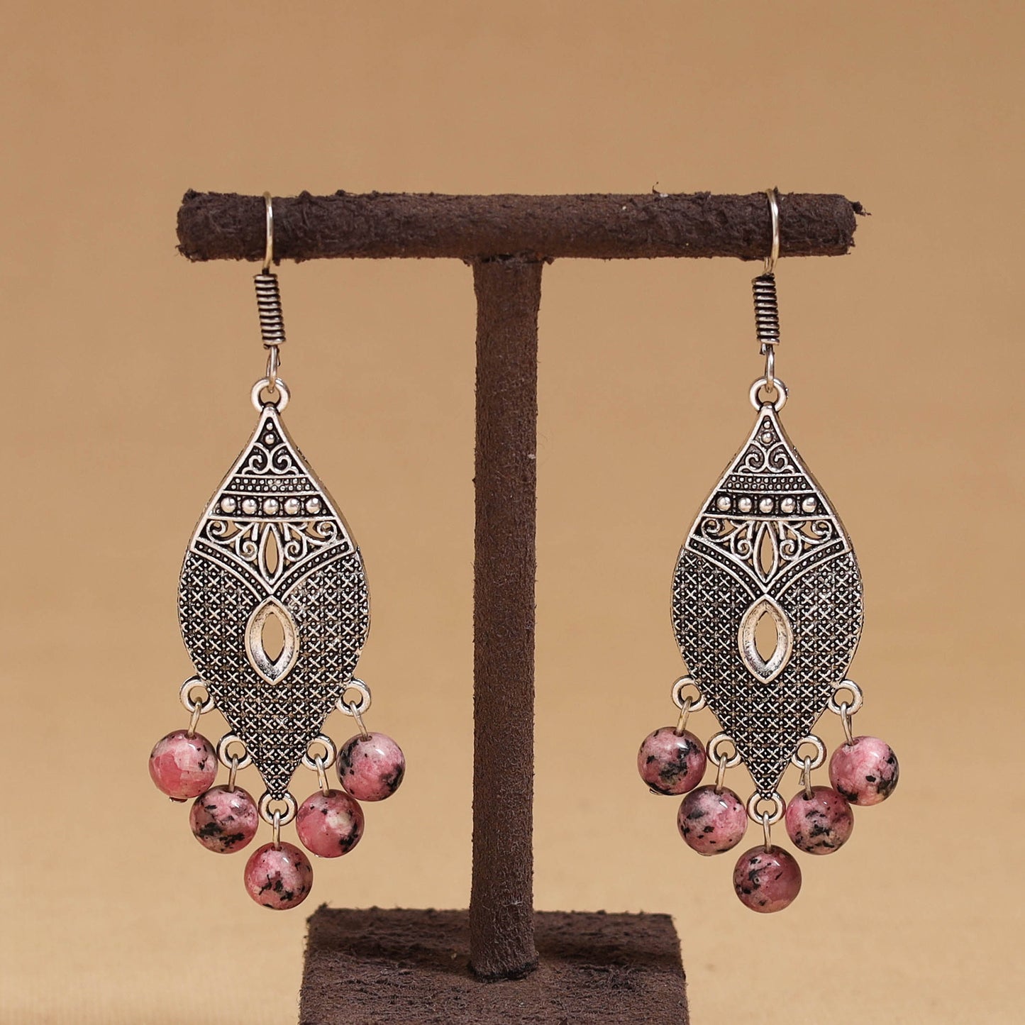 Urmila - German Silver Beaded Earrings 16