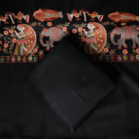 3pc Heavy Embroidered Wool Unstitched Dress Material Suit Set 24