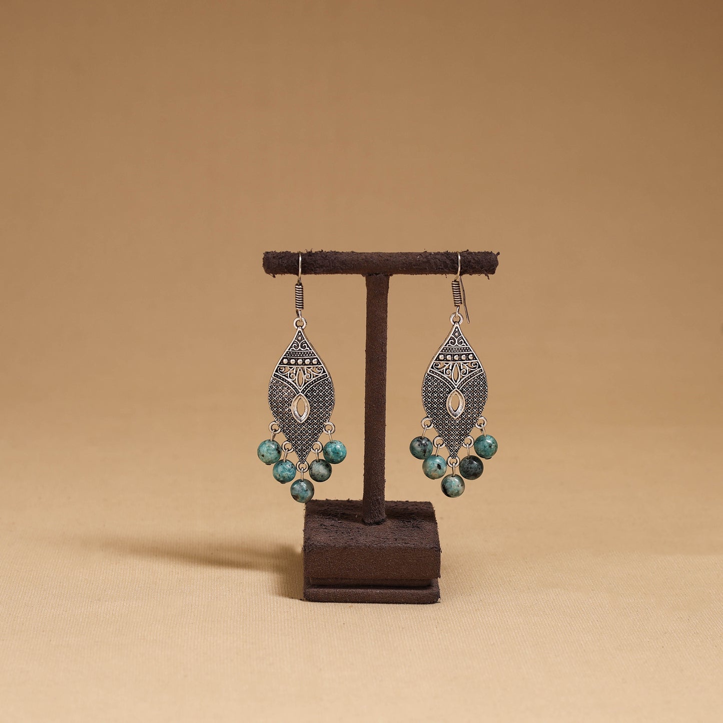 Gayathri - German Silver Beaded Earrings 17