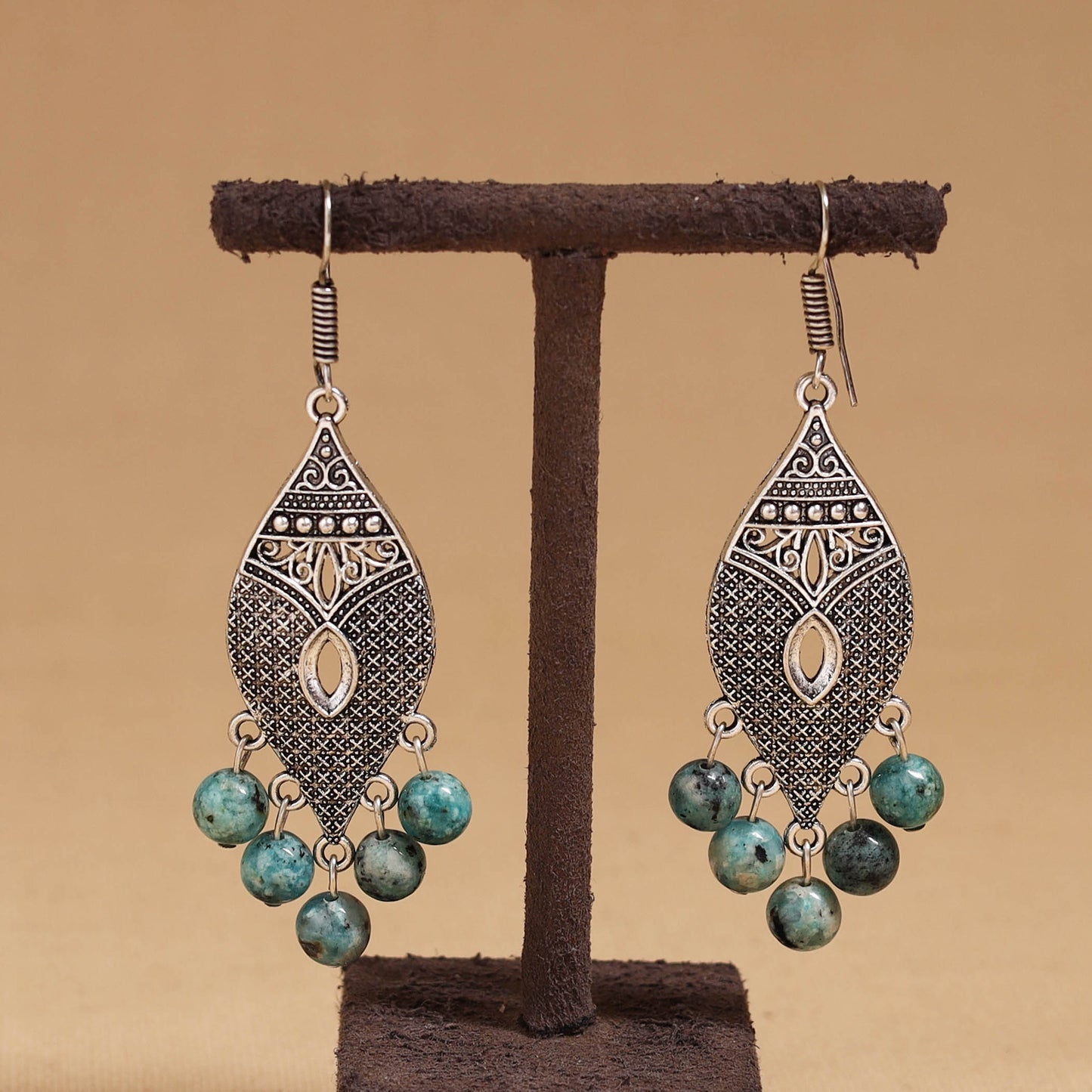 Gayathri - German Silver Beaded Earrings 17