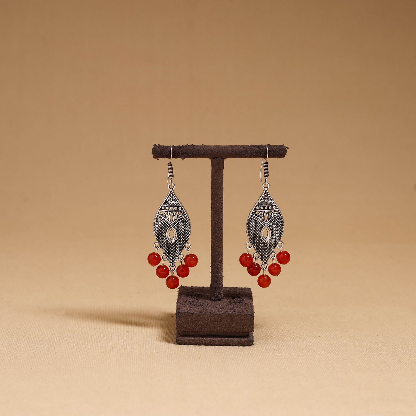 Meher - German Silver Beaded Earrings 19