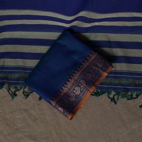 Dharwad Cotton 3pc Plain Unstitched Dress Material Suit Set with Woven Border 14