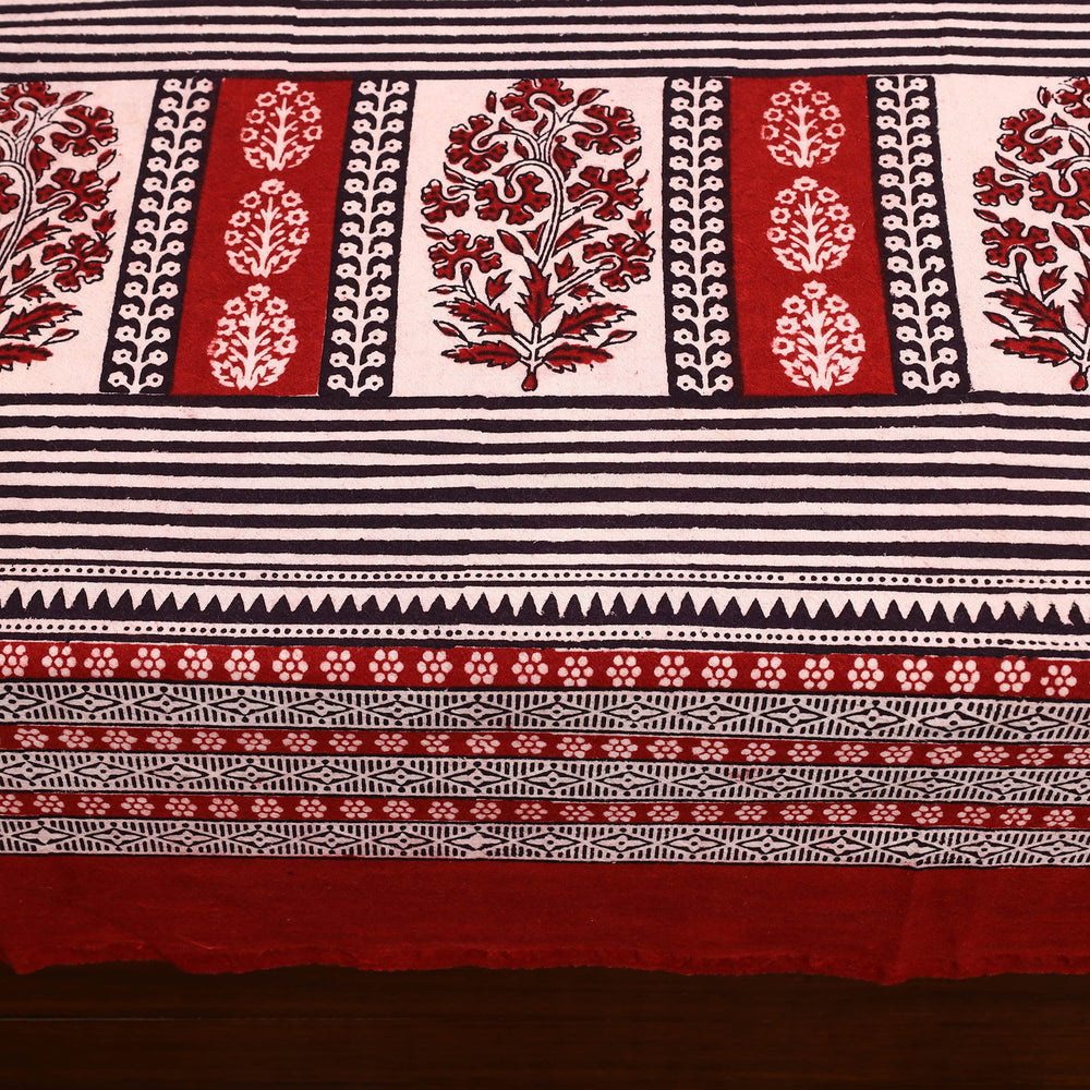 Red - Cotton Bagh Print Double Bedsheet with Pillow Covers 10