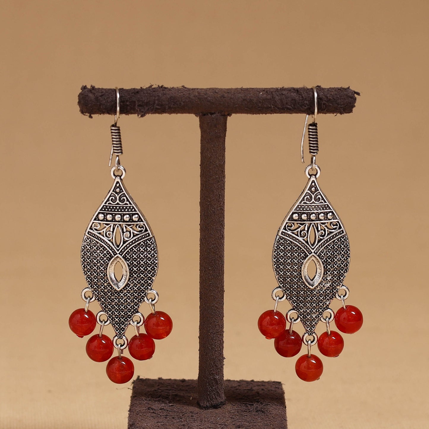 Meher - German Silver Beaded Earrings 19