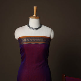 Dharwad Cotton 3pc Plain Unstitched Dress Material Suit Set with Woven Border 15