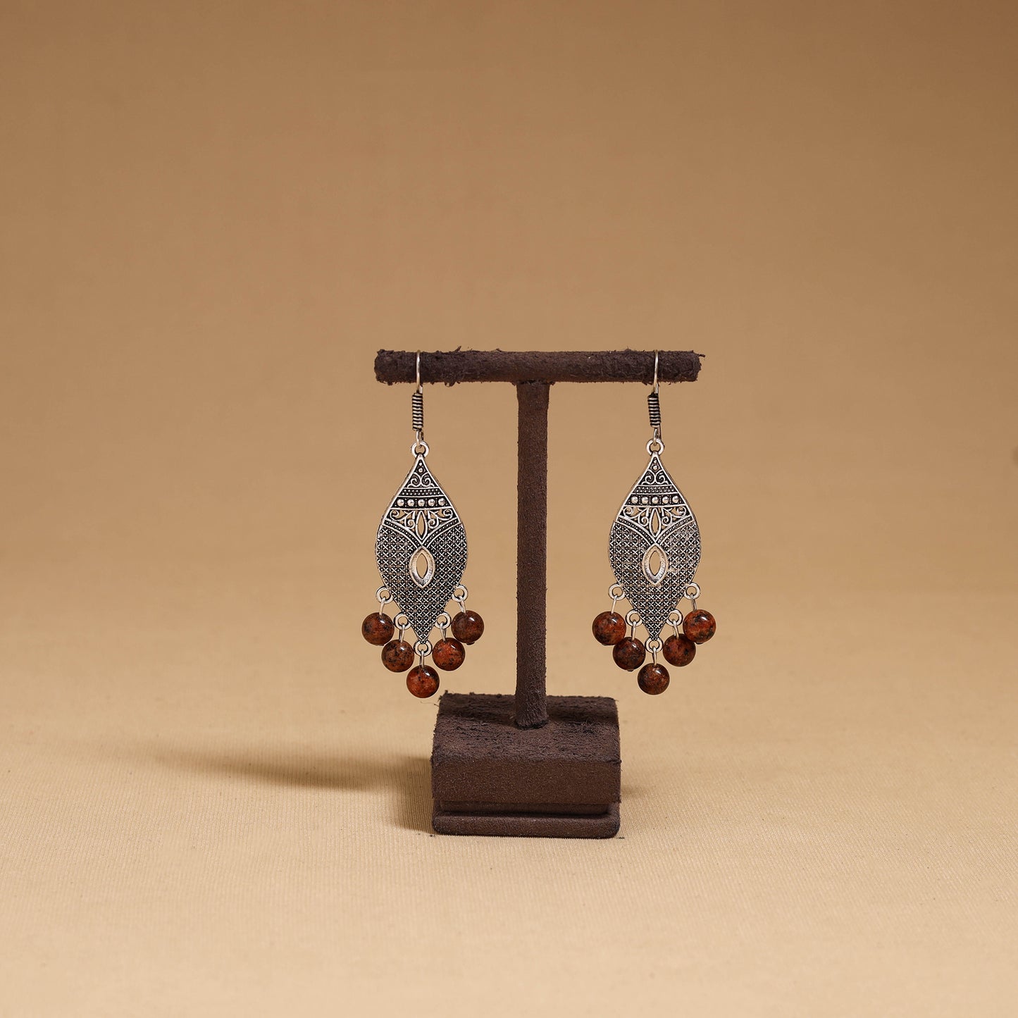 Mahira - German Silver Beaded Earrings 20