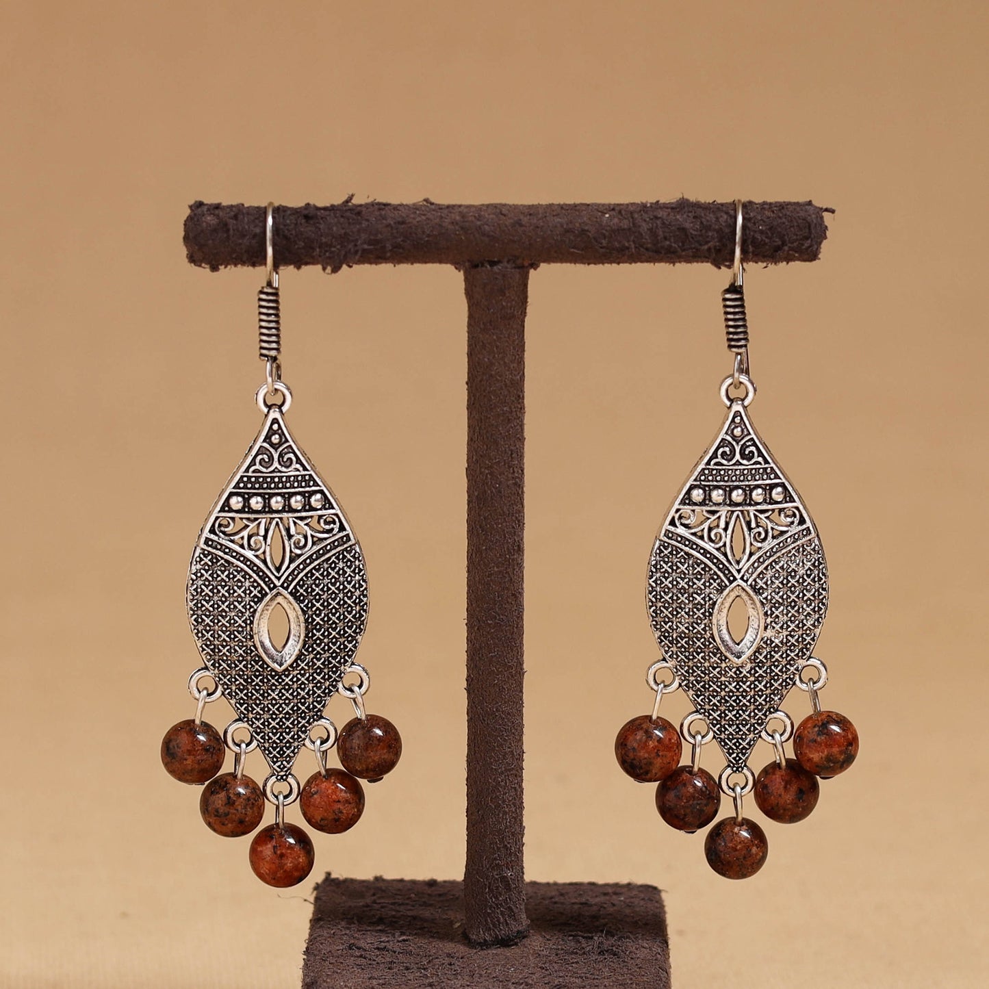 Mahira - German Silver Beaded Earrings 20