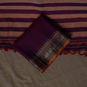 Dharwad Cotton 3pc Plain Unstitched Dress Material Suit Set with Woven Border 15
