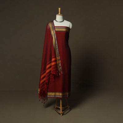 Dharwad Woven Cotton 3pc Unstitched Dress Material Suit Set 17